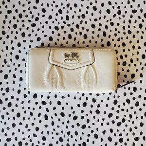 White Coach Accordion Wallet